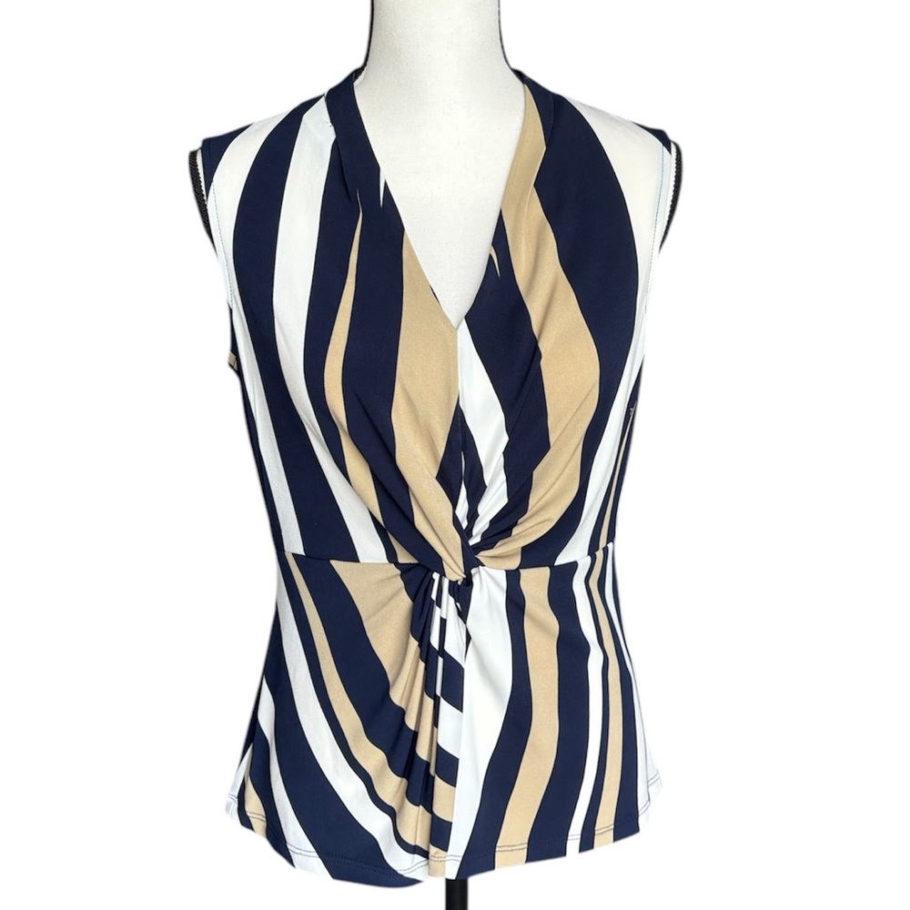 DKNY Striped Sleeveless Blouse